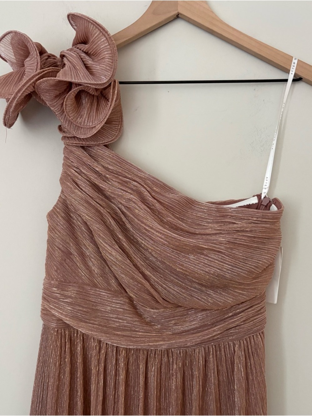 New! After Six Dramatic Ruffle Edge One-Shoulder Dress - Picture 6 of 12
